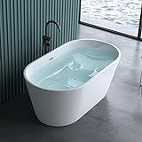 doporro Freistehende Design-Badewanne oval Vicenza520OA 150x79x59cm inkl. Ablaufgarnitur und Überlauf…