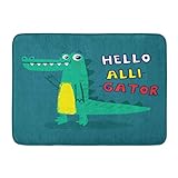 Fußmatten Bad Teppiche Outdoor/Indoor Fußmatte Cute Little Alligator für Baby T Krokodil Dinosaurier…