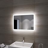 SONNI Badspiegel mit Beleuchtung Wandspiegel 60 x 40cm Led Badspiegel Kaltweiß Wandschalter Badspiegel…