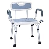 Badewanne Dusche Lift Chair Ergonomisch Bad/Duschhocker Badezimmer Sitz mit Handlauf Rückenlehne Behindertenhilfe…