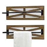 Handtuchhalter im Bauernhaus-Design, für Badezimmer, Wandmontage, rustikal, über die Tür, Holz, zum…
