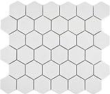 Hexagonale Sechseck Mosaik Fliese Keramik weiß R10B Duschtasse Bodenfliese Mosaikfliese Rutschsicher…