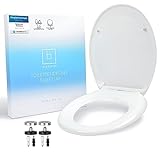 Benkstein® Premium Toilettendeckel antibakteriell oval weiß - Duroplast Klodeckel mit Quick-Release-Funktion…