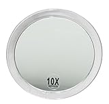 Runder Kosmetex Kosmetik-Spiegel Ø15cm mit verschiedenen Vergrößerung und Saugnäpfen, 10-fach
