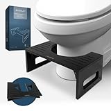 BUDDLEY® Toilettenhocker Bambus klappbar - Klohocker für die richtige Haltung - Toilettenhocker Erwachsene…