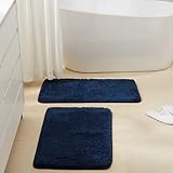 TECHMILLY Superweiche, zottelige Badezimmerteppich-Set, 2-teilig, saugfähig, dick, rutschfest, Mikrofaser,…