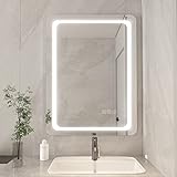 furduzz IL-05-80 80x60 cm Badezimmerspiegel mit Touch-Schalter,3 Dimmbar Lichtfarbe Badezimmerspiegel…