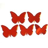 Super Cool Creations Pack von 10 x rot Schmetterling Spiegel – 4 cm x 3 cm