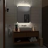 Alasta Spiegel | Assen Badspiegel 50x180cm mit LED Beleuchtung | LED Farbe Neutralweiß | Design Badezimmerspiegel