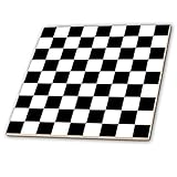 3dRose ct_154527_2 Karo Schwarz und Weiß Muster Kariert Quadrate Schach Schachbrett oder Rennwagen Rennwagen…