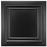 Art3d PVC-Deckenfliesen Kunststoffplatte 61x61cm 12 Stück Schwarz 4,5 m²