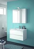 ALLIBERT Badmöbel-Set Badmöbel vormontiert weiß Spiegelschrank Waschtisch 80 cm