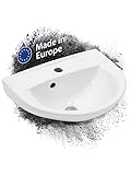'aquaSu® Basic Handwaschbecken 763, 45 cm kleines Handwaschbecken in weiß, Waschbecken 45 x 35 cm zur…