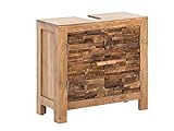 Woodkings® Waschbeckenunterschrank Holz Akazie rustikal Matay Waschtischunterschrank massiv Badmöbel…