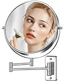 Kosmetikspiegel Wandmontage 9 Zoll Doppelseitiger Wandspiegel Rasierspiegel Schminkspiegel mit Normal…
