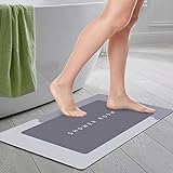 DecroXmas Diatom Mud Floor Mat Absorbent Diatomite Bath Mat Grey Non-Slip Bathroom Floor Mats for Home…