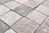 Mosaik Quadrat Quarzit beige/grau Quarzit Naturstein Küche, Mosaikstein Format: 48x48x10 mm, Bogengröße:…