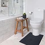 LuxUrux Badvorleger, U-förmiger konturierter Teppich für rund um die Toilette, super saugfähig, zotteliger…