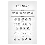 artboxONE Poster 90x60 cm Typografie Laundry Symbols - Bild Laundry Graphic Illustration