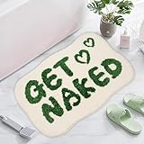 Waslary Get Naked Badmatte 50×80cm, Badezimmerteppich Badmatten rutschfest Absorbierende Badteppich,Weiß
