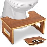 RayLove Toilettenhocker Holz – WC Hocker fur Erwachsene – Toilettenhocker Holz Klappbar - Squatty Kackhocker-…