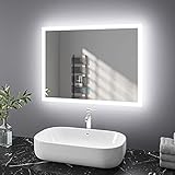 Badspiegel mit Beleuchtung 80x60 cm LED Spiegel Bad mit Touch-Schalter Beschlagfrei Badezimmerspiegel…