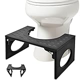 BQYPOWER WC-Hocker, Bambus, 20,3 cm, WC-Hocker, faltbarer Badezimmer-Hocker mit rutschfester Matte für…