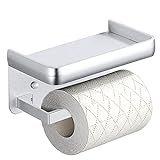 Toilettenpapierhalter Ohne Bohren mit Ablage, Valdivia klopapierhalter Aluminiumlegierung WC Rollenhalter…