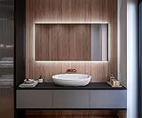 Badspiegel 110x80 cm mit LED Beleuchtung - Touch Schalter - Individuell Nach Maß - Beleuchtet Wandspiegel…