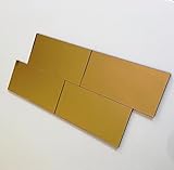 rechteckig Kind sicher bruchsicher Wand Fliesen – Gold Spiegel, Pack of Ten - 2 x 1 cm