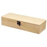 RAYHER 62299000 Holz box en-Set quadratisch FSC mix Credit, 1 box 32 x 12 x 7 cm und 3 box en 10 x 10 x 6 cm