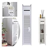 Badezimmerschrank Hochschrank für Badezimmer, Badregal Standschrank Badschrank mit Toilettenpapierhalte,…