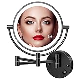 Auxmir Kosmetikspiegel mit LED Beleuchtung 1X/ 10X Vergrößerung, Dimmbar Schminkspiegel Badspiegel Wandmontage…