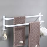 Handtuchhalter weiß Wandmontage Badetuchhalter Aluminium Handtuchstange Ständer für Badezimmer, Hotel,…