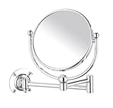 WENKO 3656230100 Kosmetikspiegel Deluxe - Wandspiegel, schwenkbar, Spiegelfläche ø 11.5cm, 300% Vergrößerung,…