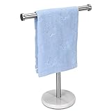Kalitro Handtuchhalter mit natürlichem Marmorsockel T-Form Handtuchhalter Ständer SUS304 Edelstahl für…