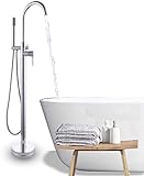 BAOSHISHAN Bodenmontage freistehender Badarmatur Bodenmontage Duschsystem Badewannen Wasserhahn Duscharmatur (Chrom)