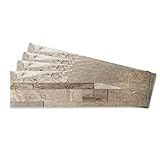Tic Tac Tiles 60 x 15cm, 4 stück Naturstein Steinwand Geprägt 3D Wandpaneele Selbstklebend Premium Sandstein…