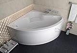 ECOLAM symmetrische Badewanne Eckbadewanne Standard Polimat Acryl weiß 120x120 cm + Schürze Ablaufgarnitur…