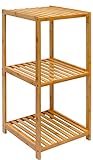 DuneDesign XL Bambus Holz Regal 83 x 38 x 39,5 cm 3 Fächer Stand-Regal Badezimmer Ablage Küchen Aufbewahrung…