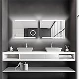 Talos King Badspiegel mit Beleuchtung – LED Badezimmerspiegel 80x60 cm – Wandspiegel mit beleuchteten…