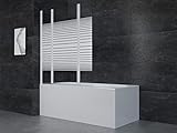 Marwell White Lines Badewannenaufsatz 125 x 140 cm Duschwand für Badewanne 3-teilig faltbar in matt…