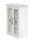 Teamson Home Badezimmerschrank -Holz-Wandschrank weiß 7930 mit 2 Glastüren