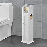 [en.casa] Toilettenpapierhalter 78x20x18cm Badezimmerschrank Badregal Schrank Eckschrank Weiß