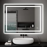 Dripex Badspiegel LED Badezimmerspiegel mit Beleuchtung mit Touch-Schalter Wandspiegel Beschlagfrei…
