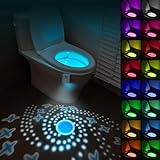HOTUT Toilette Licht WC-Nachtlicht, Toilettenschüssel Nachtlicht, 16 Farben Motion Sensor wc nachtlicht…