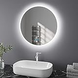 Badspiegel mit Beleuchtung Rund 50 cm LED Spiegel Bad mit Touch-Schalter Beschlagfrei Badezimmerspiegel…