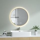 S'AFIELINA Badezimmerspiegel Rund LED Badspiegel Rund mit Beleuchtung 60cm Durchmesser Badspiegel mit…