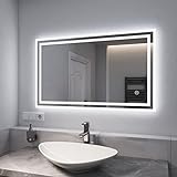EMKE Badspiegel mit Beleuchtung Badezimmer Wandspiegel mit Touchschalter und Beschlagfrei Wandspiegel…