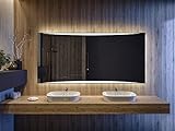 Artforma Badspiegel 100x90 cm mit LED Beleuchtung - Wählen Sie Zubehör - Individuell Nach Maß - Beleuchtet…